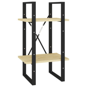 2-poziomowy regał na książki, 40x30x70 cm, drewno sosnowe