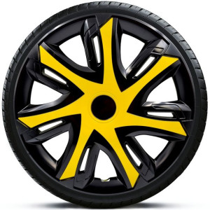 4x Kołpaki 15 N-POWER ŻÓŁTE SPORT