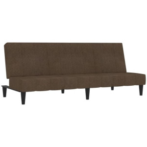 2-osobowa sofa rozkładana, brązowa, obita mikrofibrą