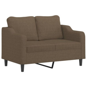 Sofa 2-osobowa, brązowa, 120 cm, tapicerowana tkaniną
