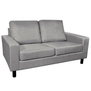 Sofa 2-osobowa, materiałowa, jasnoszara