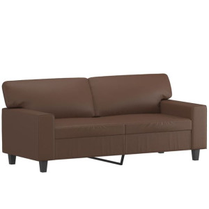 2-osobowa sofa, brązowa, sztuczna skóra