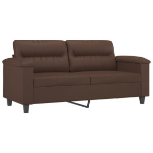 2-osobowa sofa, brązowa, sztuczna skóra