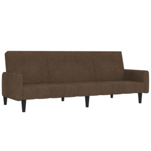 2- osobowa sofa rozkładana, brązowa, obita mikrofibrą