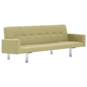 Sofa rozkładana z podłokietnikami, zielona, poliester