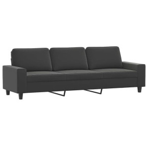 3-osobowa sofa, ciemnoszary, 210 cm, tapicerowana mikrofibrą