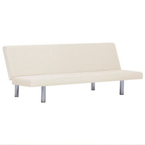 Sofa, rozkładana, kremowa, poliester