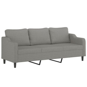 Sofa 3-osobowa, ciemnoszara, 210 cm, tapicerowana tkaniną