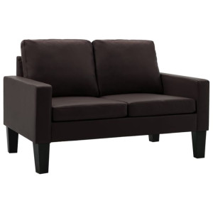 2-osobowa sofa, brązowa, sztuczna skóra