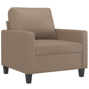 Fotel, kolor cappuccino, 60 cm, obity sztuczną skórą