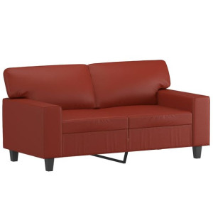 2-osobowa sofa, winna czerwień, 120 cm, sztuczna skóra