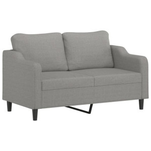 Sofa 2-osobowa, jasnoszara, 140 cm, tapicerowana tkaniną