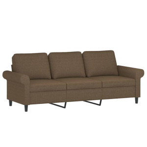 Sofa 3-osobowa, brązowa, 180 cm, tapicerowana tkaniną