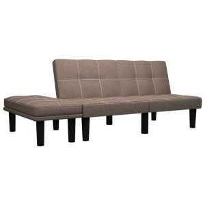 2-osobowa sofa, brązowa, tapicerowana tkaniną