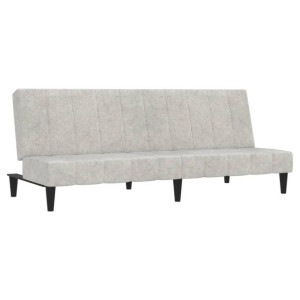 2-osobowa sofa rozkładana, jasnoszara, obita mikrofibrą