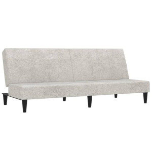 Rozkładana sofa 2-osobowa, jasnoszara, mikrofibra