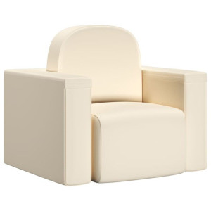 Sofa dziecięca 2-w-1, biała, sztuczna skóra