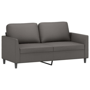 2-osobowa sofa, szary, 140 cm, sztuczna skóra