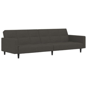 2-osobowa sofa rozkładana, ciemnoszara, obita mikrofibrą