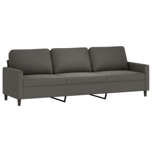 Sofa 3-osobowa, ciemnoszara, 210 cm, obita aksamitem