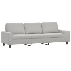 3-osobowa sofa, jasnoszary, 210 cm, tapicerowana mikrofibrą