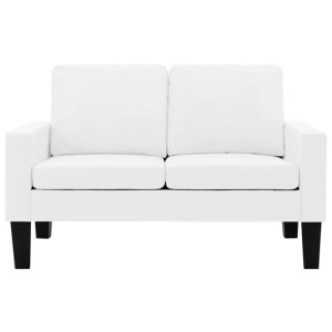 2-osobowa sofa, biała, sztuczna skóra