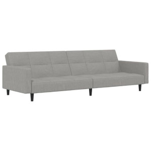 2-osobowa sofa rozkładana, jasnoszara, obita mikrofibrą