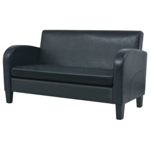 Sofa 2-osobowa, sztuczna skóra, czarna