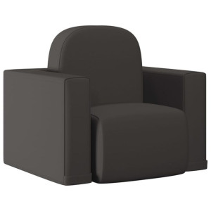 Sofa dziecięca 2-w-1, czarna, sztuczna skóra