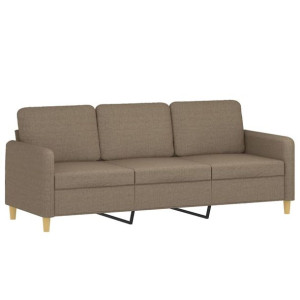 Sofa 3-osobowa, kolor taupe, 180 cm, tapicerowana tkaniną