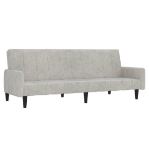 Rozkładana sofa 2-osobowa, jasnoszara, mikrofibra