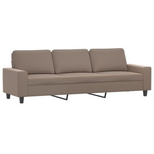 3-osobowa sofa, taupe, 210 cm, tapicerowana mikrofibrą