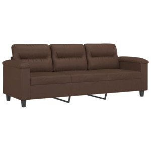 3-osobowa sofa, brązowa, 180 cm, sztuczna skóra