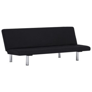 Sofa, rozkładana, czarna, poliester