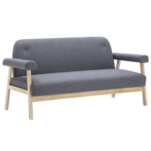 3-osobowa sofa tapicerowana tkaniną, ciemnoszara