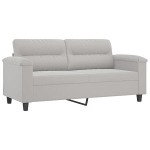 Sofa 2-osobowa, jasnoszary, 140 cm, tapicerowana mikrofibrą
