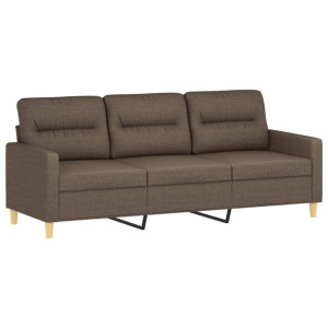 Sofa 3-osobowa, kolor taupe, 180 cm, tapicerowana tkaniną