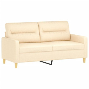 2-osobowa sofa, kremowa, 140 cm, tapicerowana tkaniną