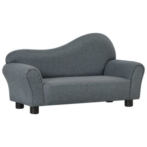 Sofa dla dziecka, szara, obita tkaniną