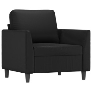 Fotel, czarny, 60 cm, obity sztuczną skórą