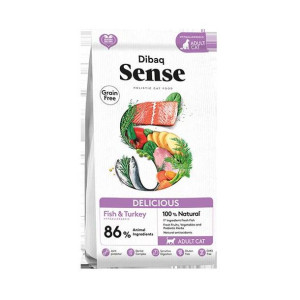 Dibaq Sense bezzbożowa dla kotów (Ryba,Indyk) 1,5kg