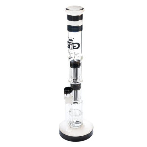 Grace Glass Tower Black Barrel Tree arm perc Bong H:45cm Socket:29.2mm TH:5