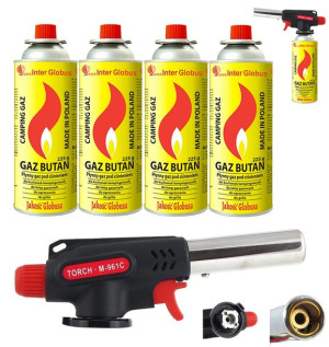 PALNIK GAZOWY 360 na KARTUSZ opalarka + GAZ x4