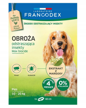 FRANCODEX Obroża na pasożyty dla średnich psów