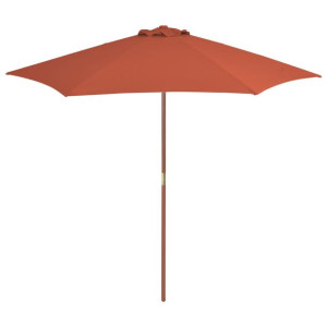 Parasol ogrodowy na drewnianym słupku, 270 cm, terakota