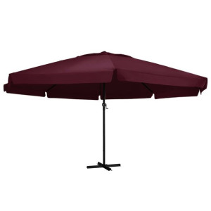 Parasol ogrodowy na słupku aluminiowym, 600 cm, bordowy
