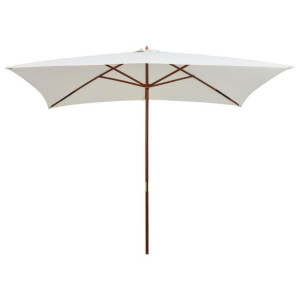 Parasol ogrodowy, 200x300 cm, drewniany, kremowy