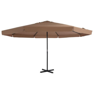Parasol ogrodowy na słupku aluminiowym, 500 cm, taupe