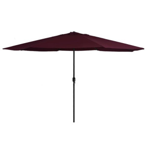 Parasol ogrodowy na metalowym słupku, 400 cm, bordowy