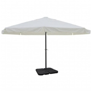 Biały parasol ogrodowy z przenośną aluminiową podstawą